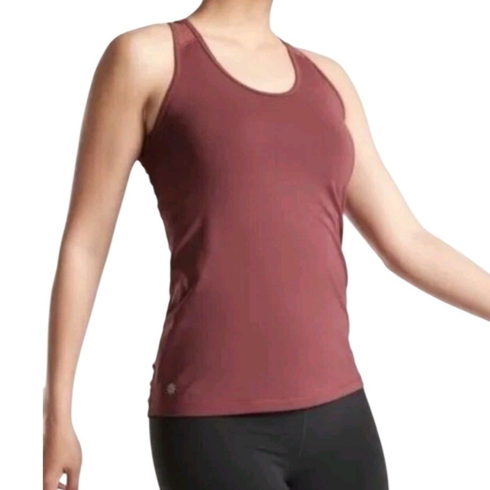 Athleta Bakasana Tank Maple Red Ruched Back Racerback Yoga Top Womens Size XS